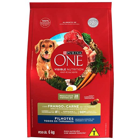 One Cães Filhotes Todos os Tamanhos Frango e Carne 700g