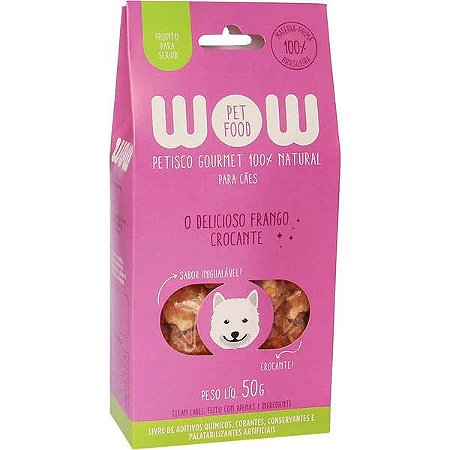 Petisco Natural Wow Gourmet Frango Crocante para Cães 50g