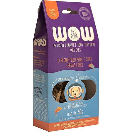 Petisco Natural Wow Requintado Peixe e Suas Ervas Finas para Cães 30g