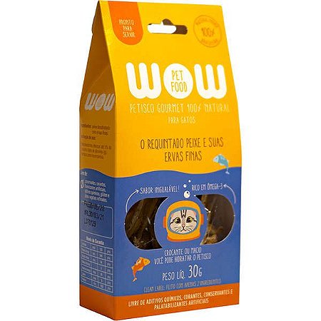 Petisco Natural Wow Requintado Peixe e Suas Ervas Finas para Gatos 30g