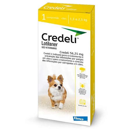 Credeli 56,25mg para Cães de 1,3 a 2,5Kg 01 Comprimido