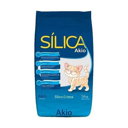 Areia Higiênica Akio Micro Sílica Gel para Gatos 1,6kg