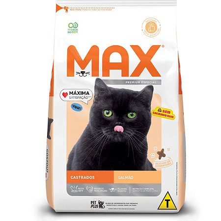 Max Cat Castrados Salmão e Arroz 10,1kg