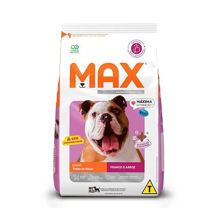 Max Light para Cães Adultos Sabor Frango e Arroz 15kg
