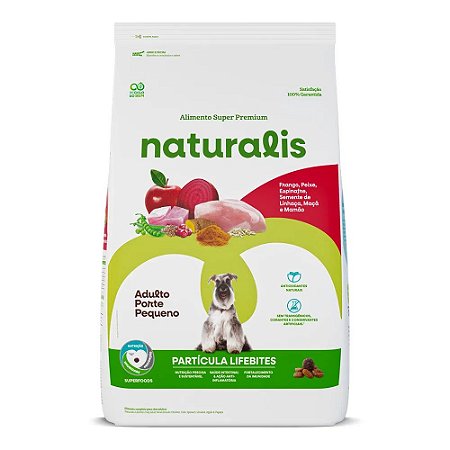 Naturalis Lifebites Cães Adultos Porte Pequeno Frango, Peixe, Legumes e Frutas 12kg