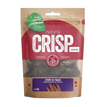 Snack Natural Crisp Carne Strips de Fígado para Cães 20g