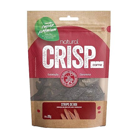 Snack Natural Crisp Carne Strips de Boi para Cães 20g