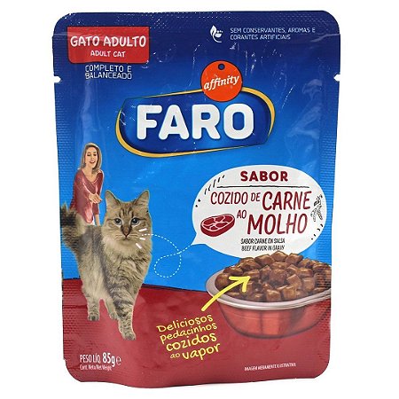 Sachê Faro Gato Adulto Carne 85g