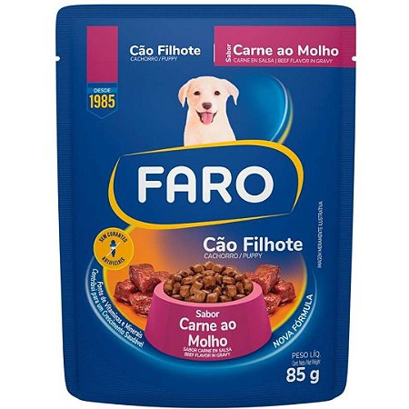 Sachê Faro Cão Filhote Carne 85g