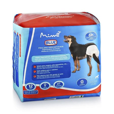 Fralda Higiênica Blue Fêmea Tamanho G 12 Unidades