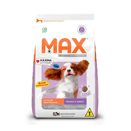 Ração Max Cães Filhotes Porte Pequeno Frango e Arroz 1kg