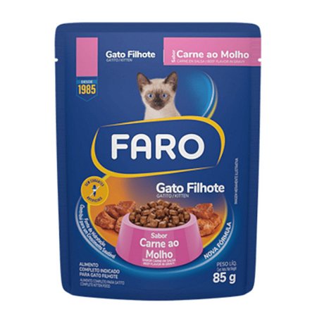 Sachê Faro Gato Filhote Carne 85g