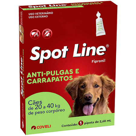 Antipulgas e Carrapatos Coveli Spot Line para Cães de 20 Kg a 40 Kg