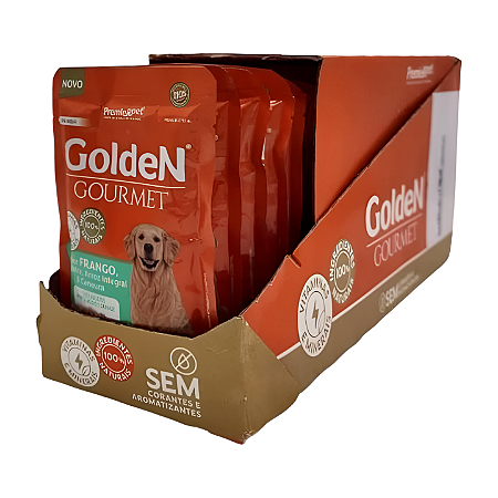Sachê Golden Gourmet Cães Adultos Raças Médias Frango 85g Display com 20 Unidades