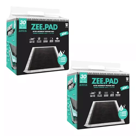 Tapete Higienico Zee Pad Preto 30 Unidades Kit Com 2 Pacotes