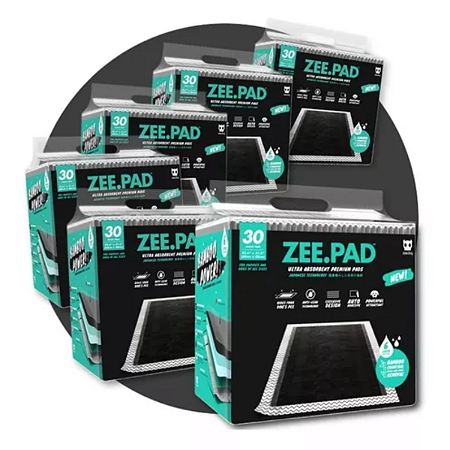 Tapete Higienico Zee Pad Preto 30 Unidades Kit com 6 Pacotes