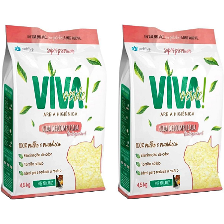 Areia Higienica Viva Verde Vida Descomplicada 4Kg Kit Com 2 Pacotes