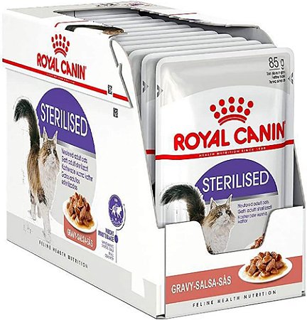 Sachê Royal Canin Sterilised Gatos Adultos Castrados Molho 85g Kit 12 Unidades