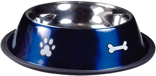 Comedouro Inox Print Grande Azul Jambo