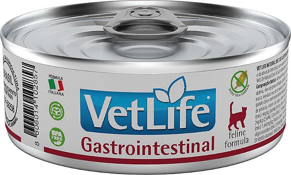 Ração Úmida Lata Vet Life Gastrointestinal Para Gatos 85g