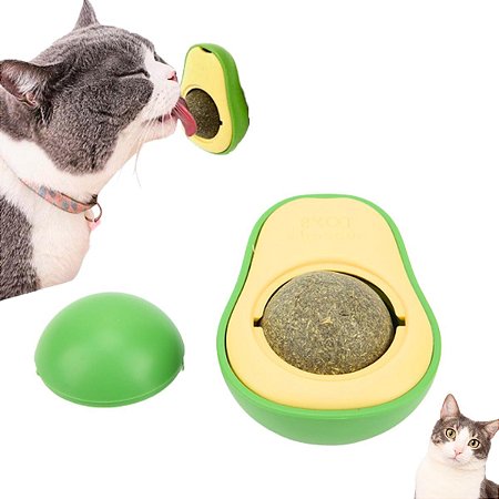 Abacate De Brinquedo Para Gatos Com Catnip Erva Gato Natural Bola de Lamber