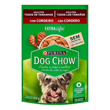 Sachê Dog Chow Cães Adultos Todos os Tamanhos Cordeiro 100g