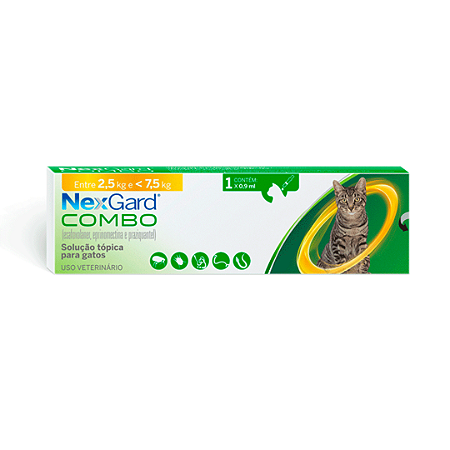 Nexgard Combo Gatos 0,9ml 2,5 a 7,5kg 1 Pipeta