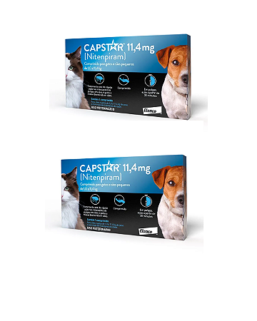 Capstar 11,4mg para Cães e Gatos até 11kg 6 Comprimidos Kit Com 2 Caixas