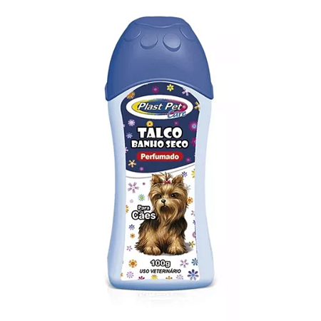 Talco Banho Seco Desodorante Para Cães Macho Plast Pet