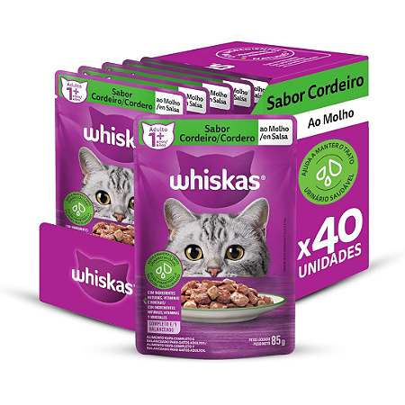 Sachê Whiskas Cordeiro 85g Kit 20 Unidades