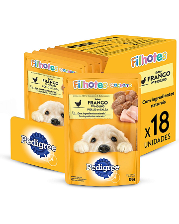 Sachê Pedigree Filhote Frango 100g Kit Com 18 Unidades