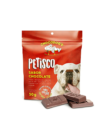 Petisco Para Cães Sabor Chocolate Chocodogs 50g