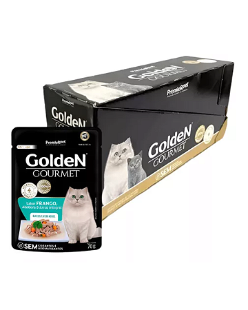 Sachê Golden Gourmet Gato Castrado Frango Kit 20 Unidades