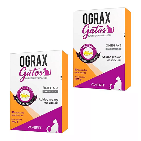 Ograx Gatos 30 Cápsulas Kit 2 Unidades