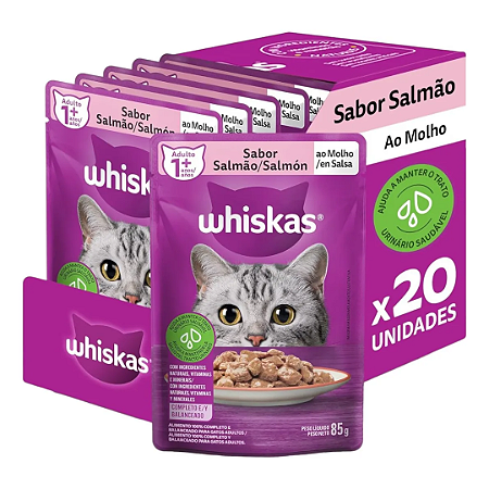 Sachê Whiskas Salmão 85g Kit Com 20 Unidades
