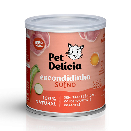 Pet Delícia Lata Escondidinho Suíno Para Gatos 320g