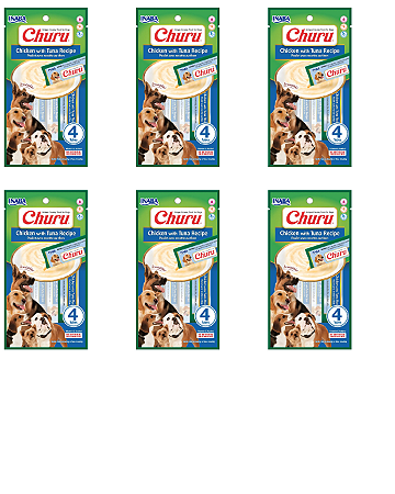 Petisco Churu Dog Para Cães Frango Com Atum 56g Kit Com 6 Unidades