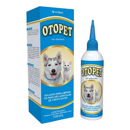 Otopet Solução Limpeza Auricular Cães e Gatos 100ml