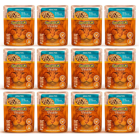 Sachê Special Cat Ultralife Adulto Peixe 85g Kit Com 12 Unidades