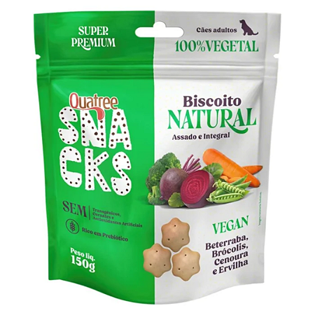 Biscoito Quatree Snacks Natural Vegan 150g