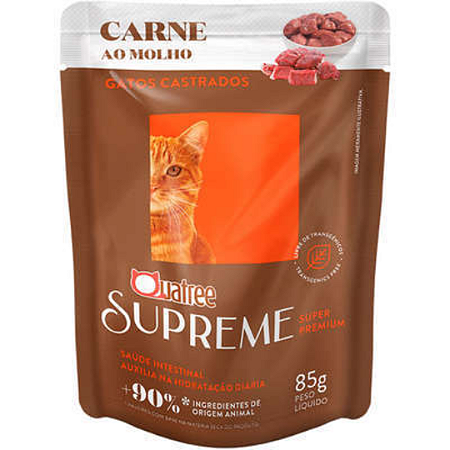 Sachê Quatree Supreme Gatos Castrados Carne 85g