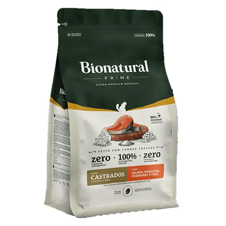 Ração Bionatural Gatos Castrados Salmão 7,5kg