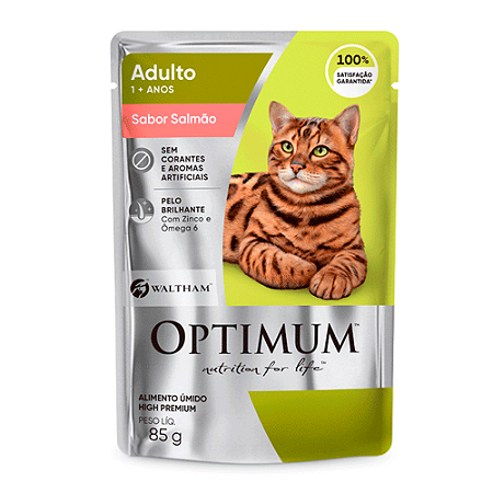 Sachê Optimum Gato Adulto Salmão 85G
