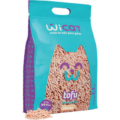 Granulado Higiênico WiCat Tofu Pêssego para Gatos 2,1kg