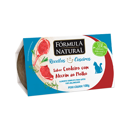 Fórmula Natural Receitas Caseiras para Gatos Adultos Sabor Cordeiro com Alecrim ao Molho 100 g
