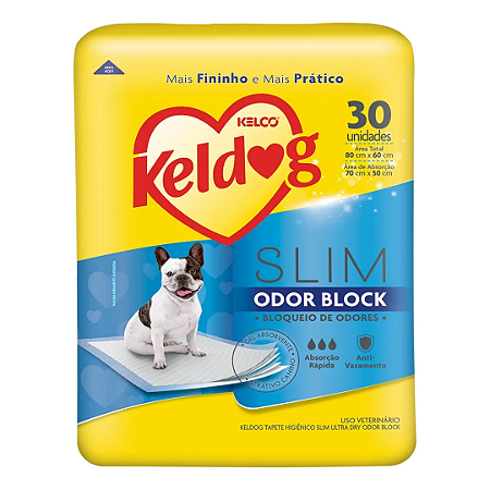 Tapete Higiênico Keldog Slim Odor Block para Cães 30 Unidades
