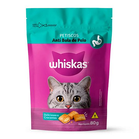 Petisco Whiskas Anti Bola de Pelo 80g