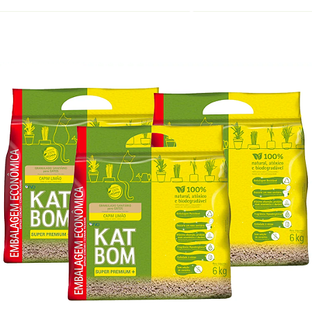 Granulado Katbom Capim Limão 6kg kit 3 Unidades