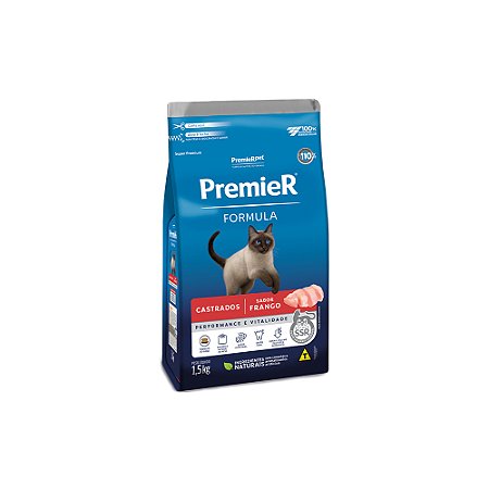 Premier Fórmula Gato Castrado Frango 1,5 Kg