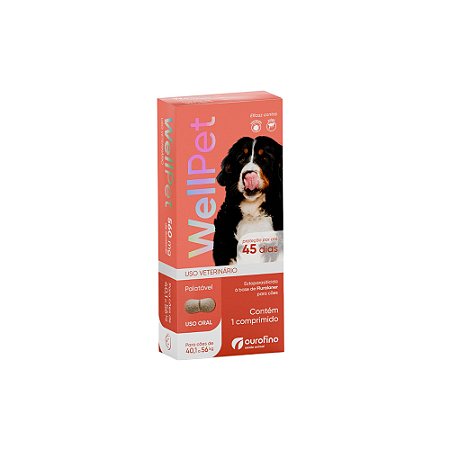 Antiparasitário Ourofino WellPet para Cães de 40,1 a 56 kg 560 mg